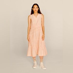 YMC Cotton-Silk Gathered Pink Dress